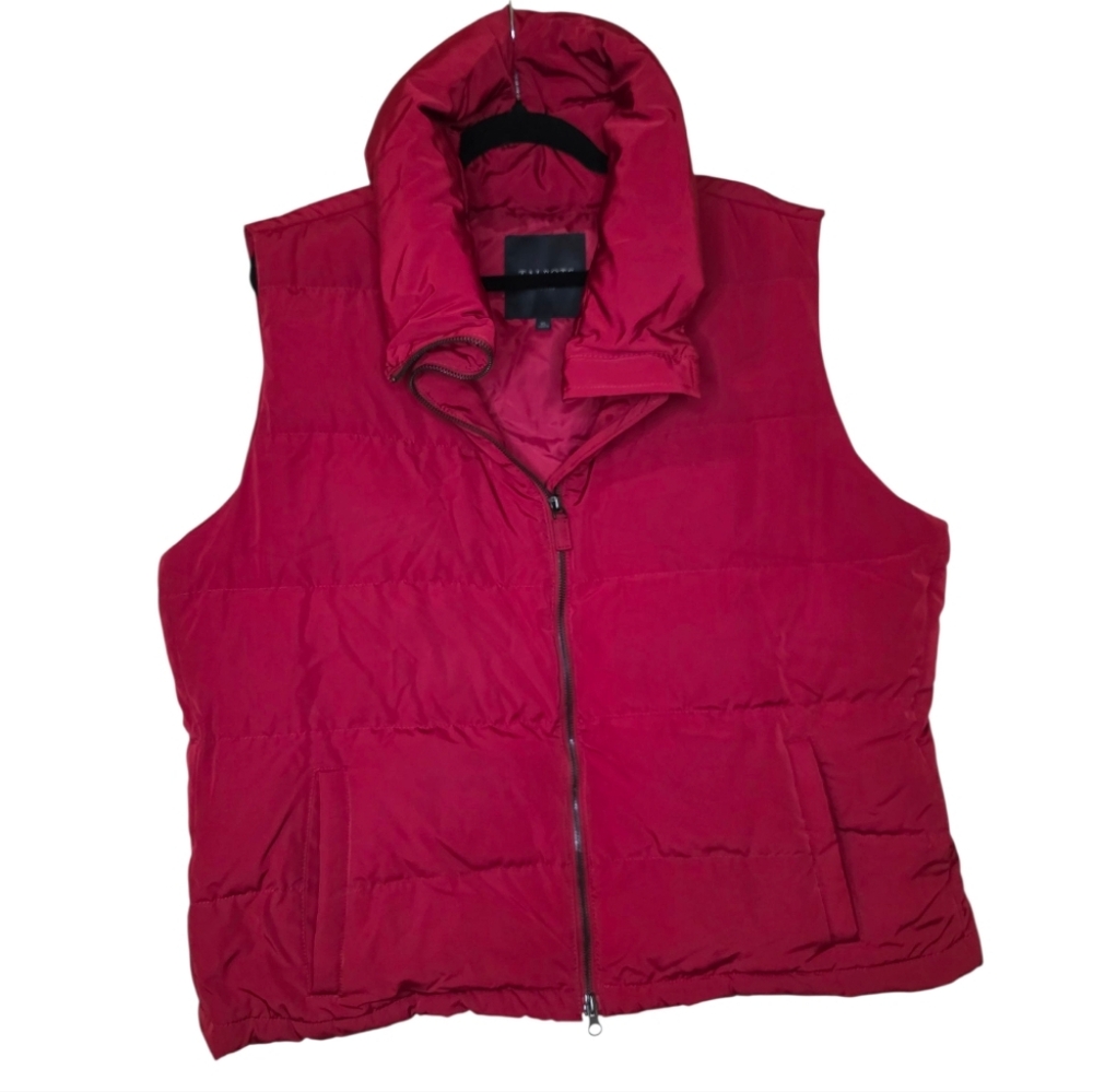 TALBOTS Red Duck Down‎ Quilted Puffer Vest Red - Size Petite X-Large